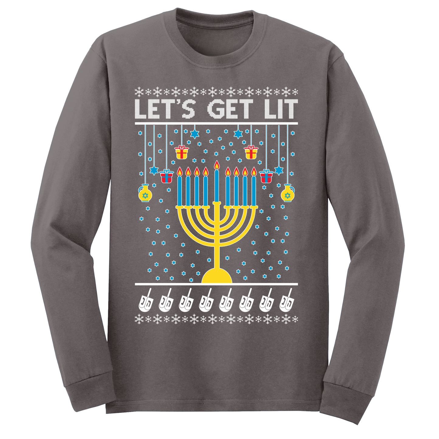 Lets Get Lit Hanukkah Long Sleeve Tshirt