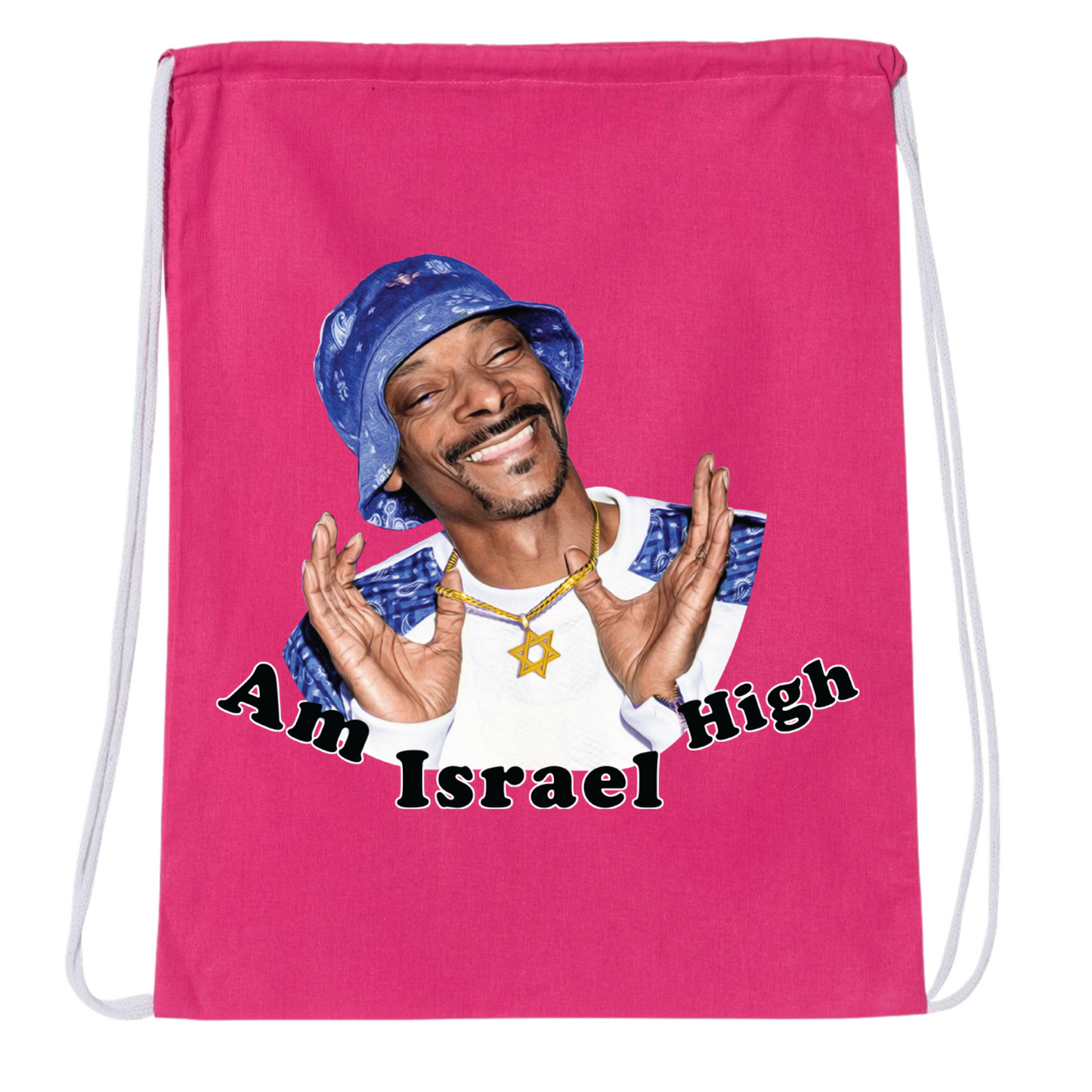 Am Israel High Drawstring Bag