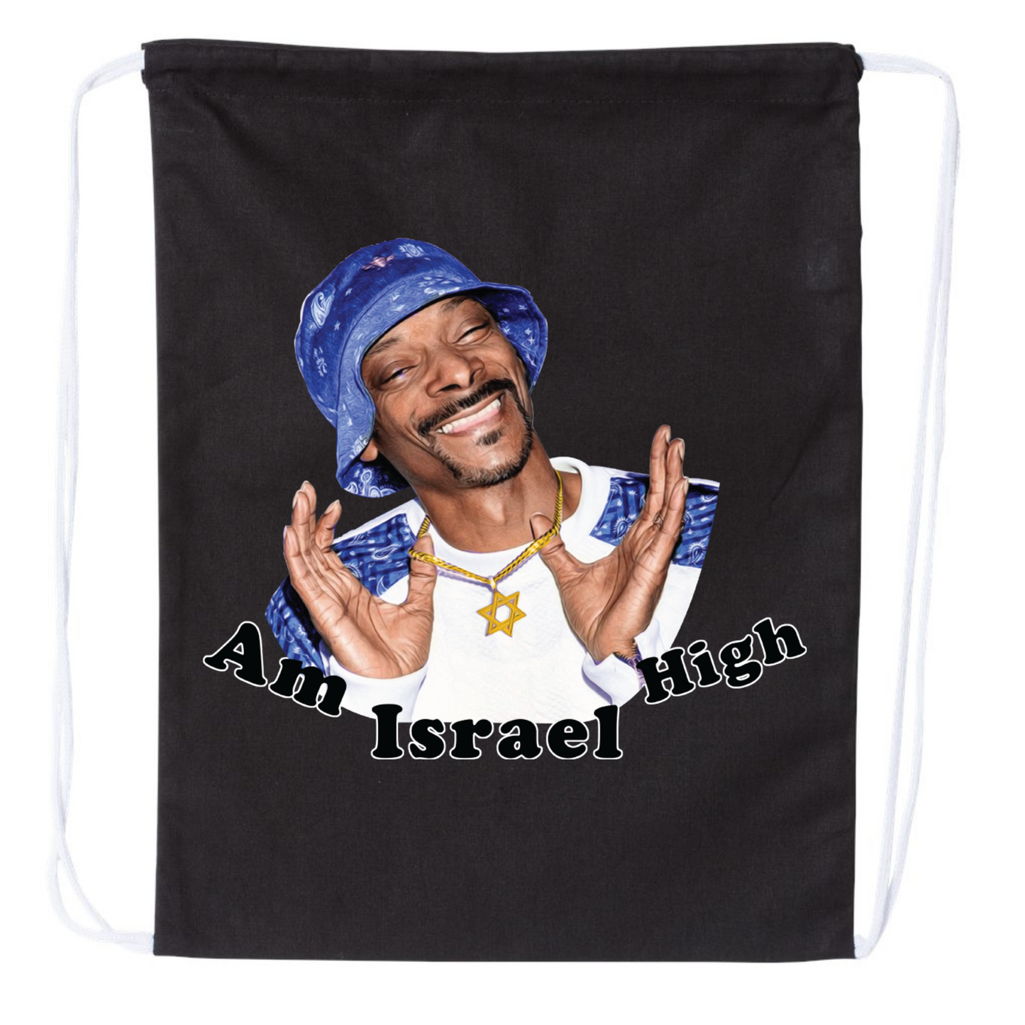 Am Israel High Drawstring Bag