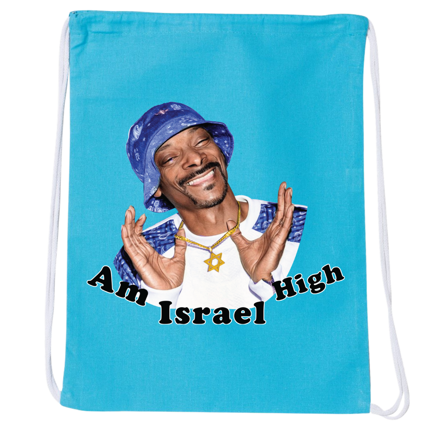 Am Israel High Drawstring Bag