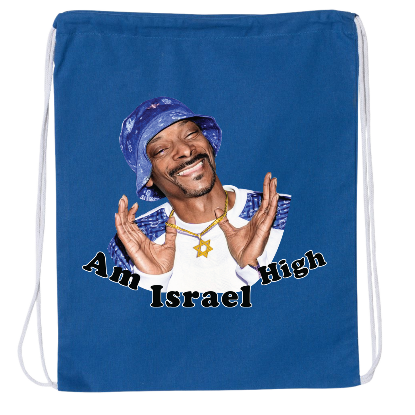 Am Israel High Drawstring Bag