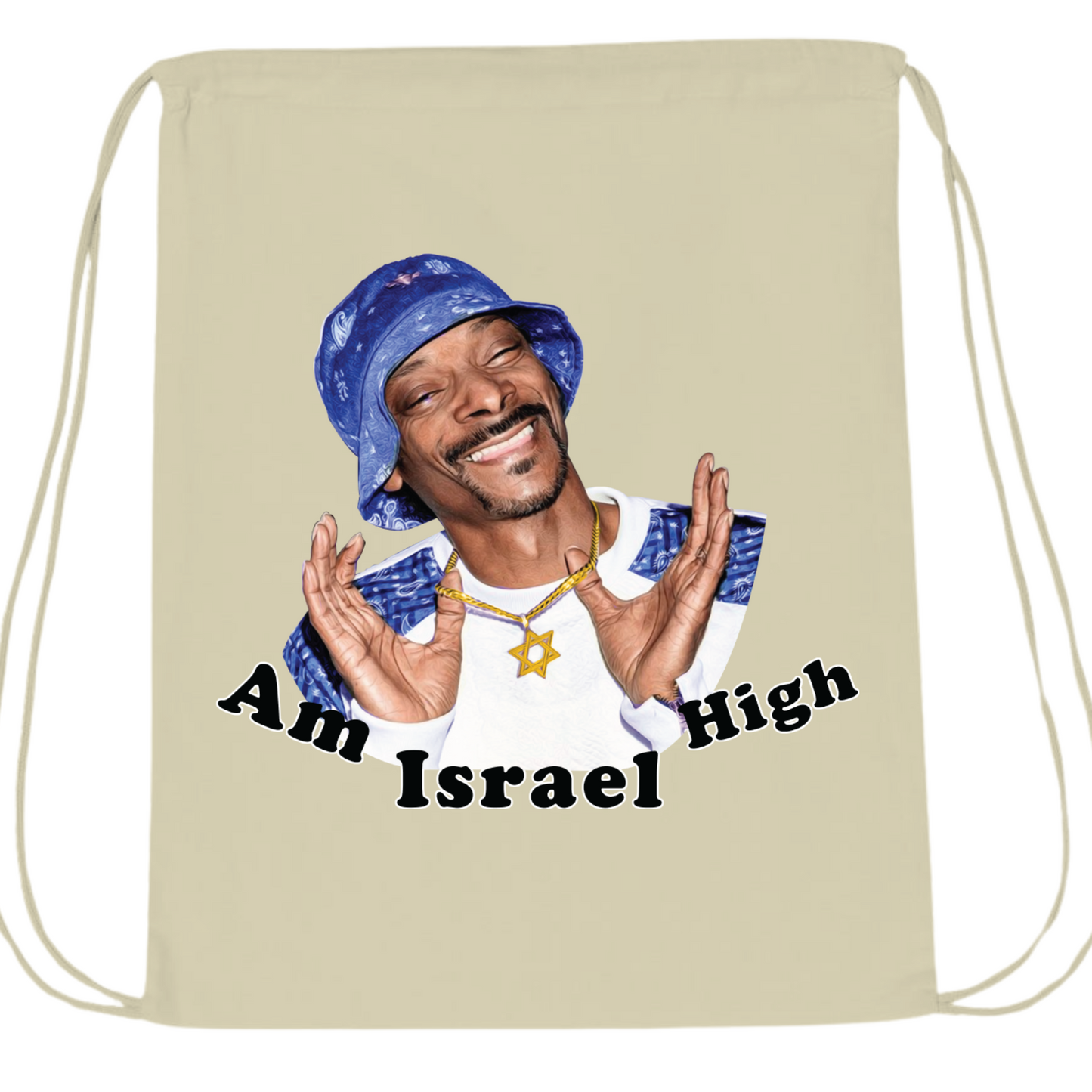 Am Israel High Drawstring Bag