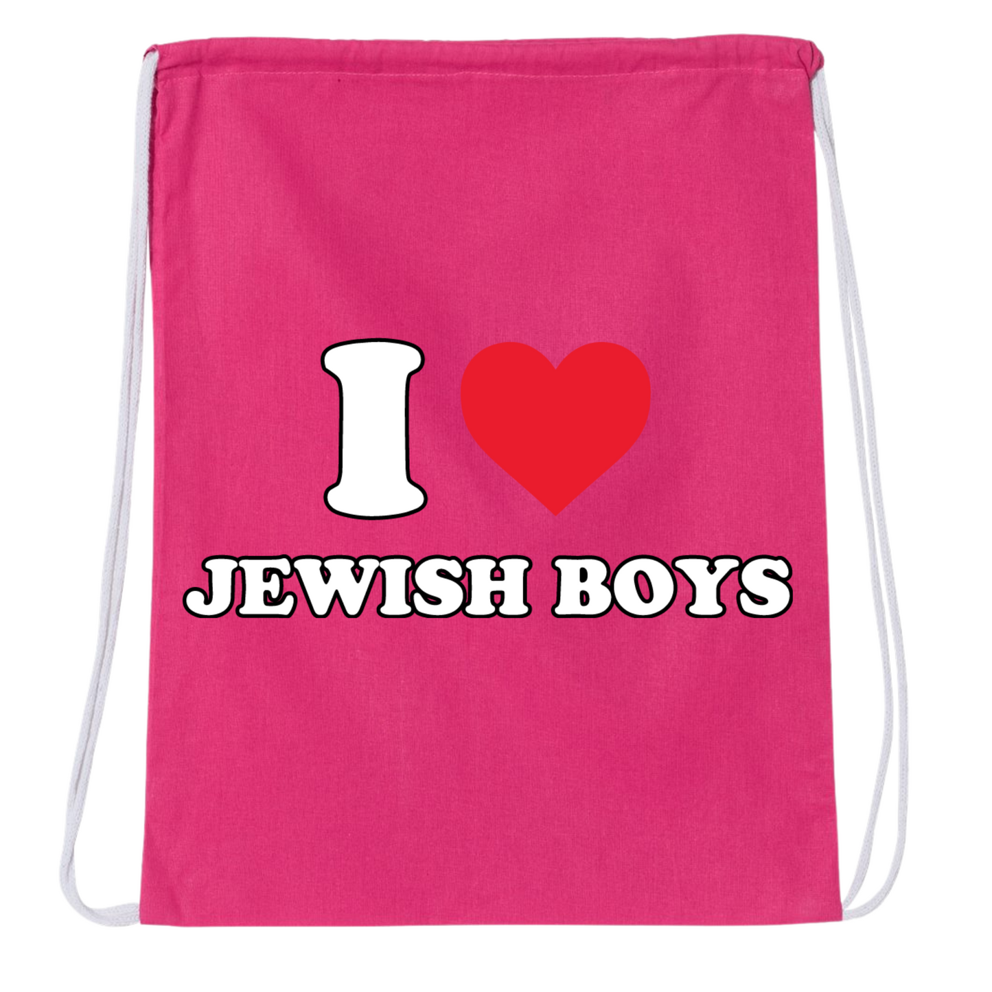 I Love Jewish Boys Drawstring Bag