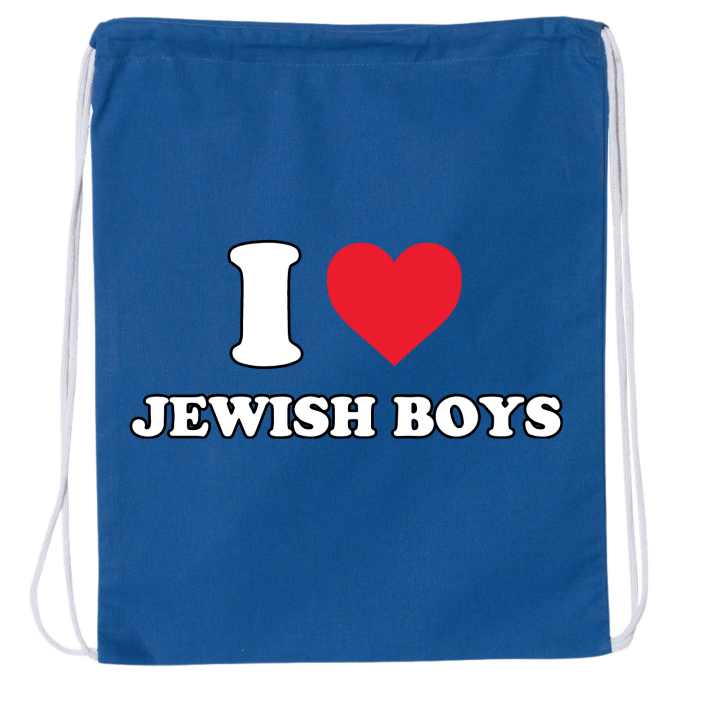 I Love Jewish Boys Drawstring Bag