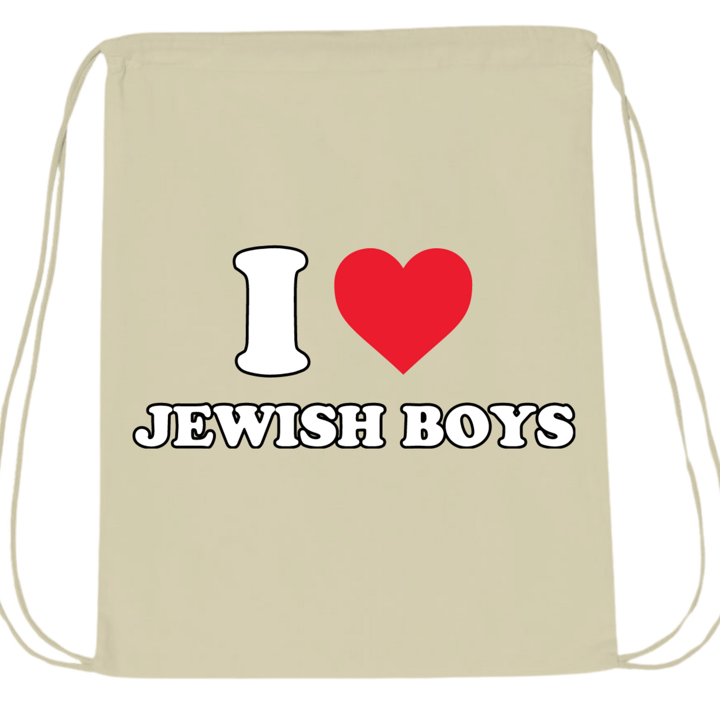 I Love Jewish Boys Drawstring Bag