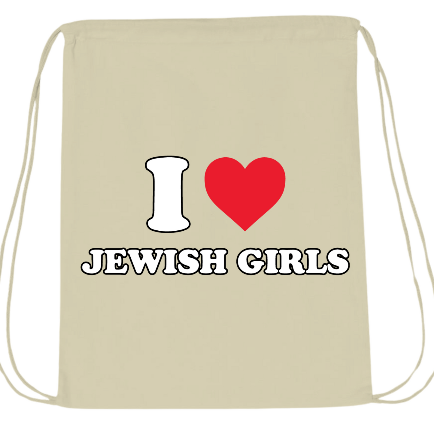 I Love Jewish Girls Drawstring Bag