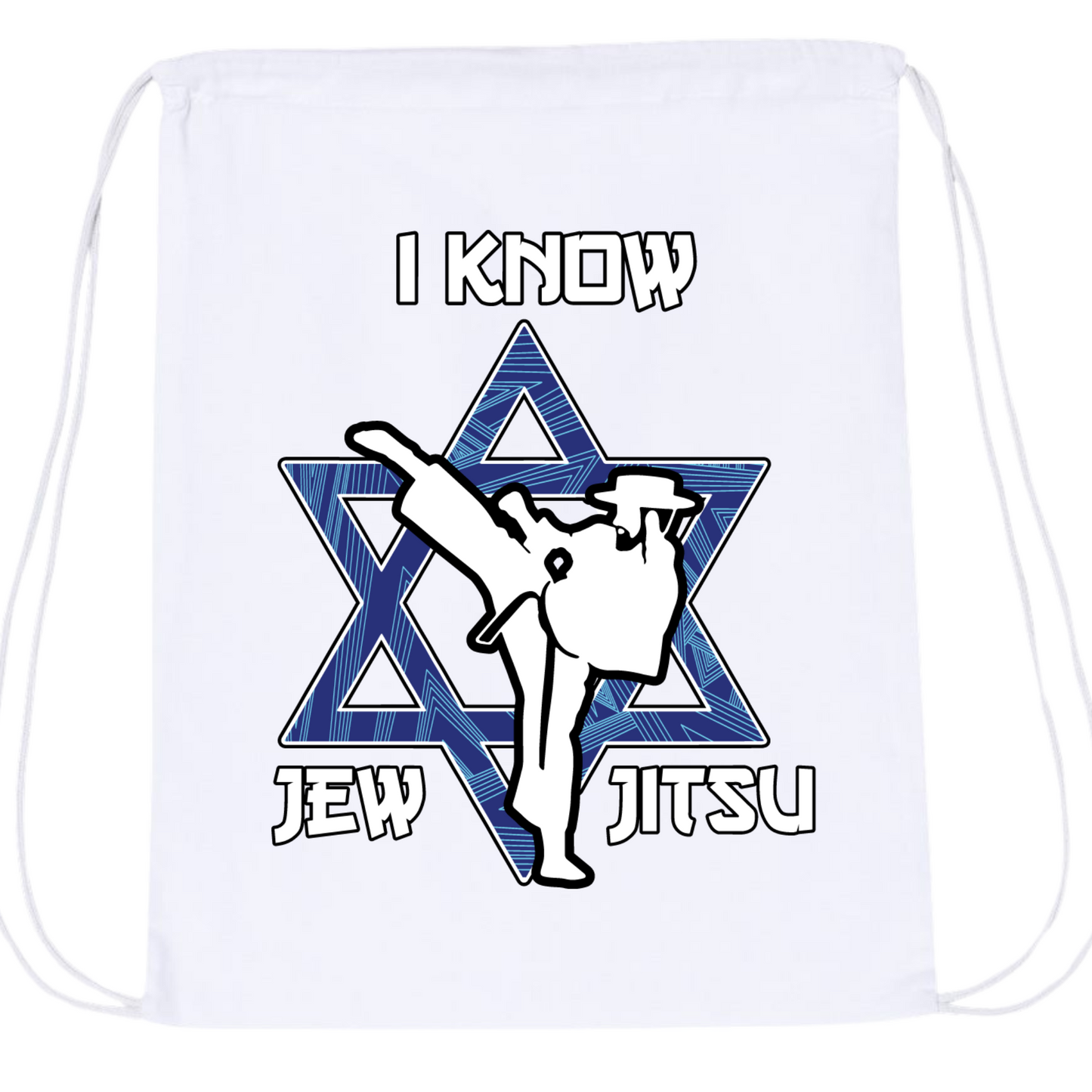 I Know Jew Jitsu Drawstring Bag