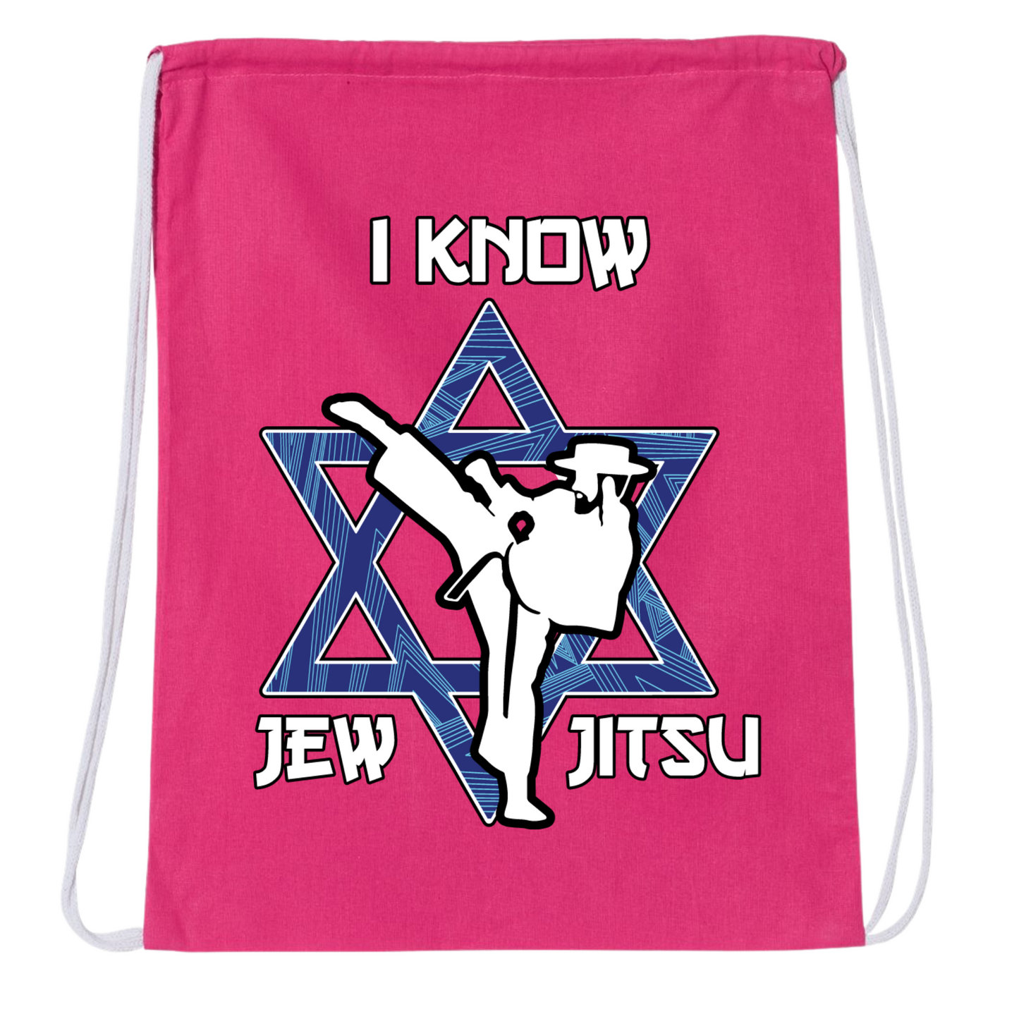 I Know Jew Jitsu Drawstring Bag