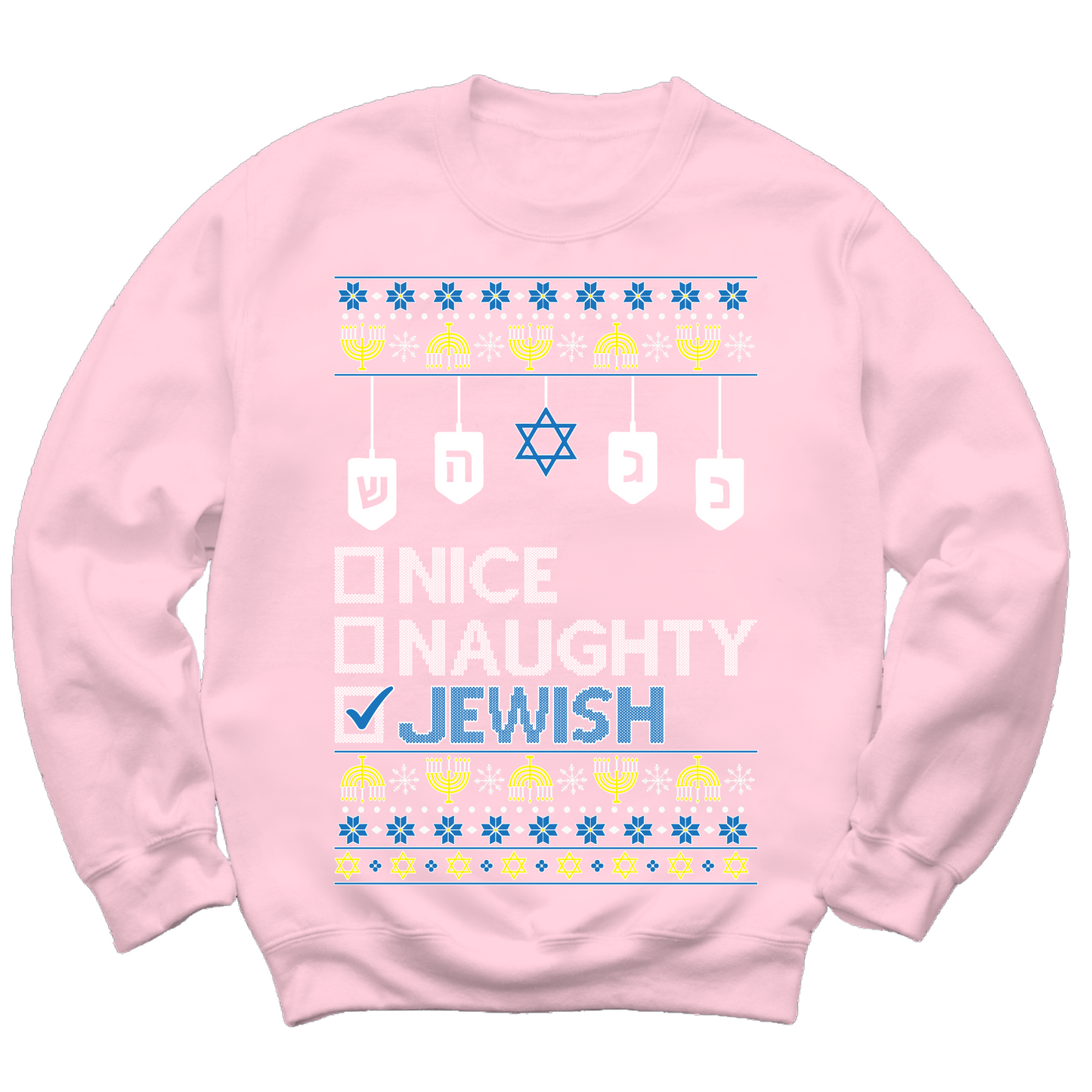 Nice Naughty Jewish Hanukkah Sweater