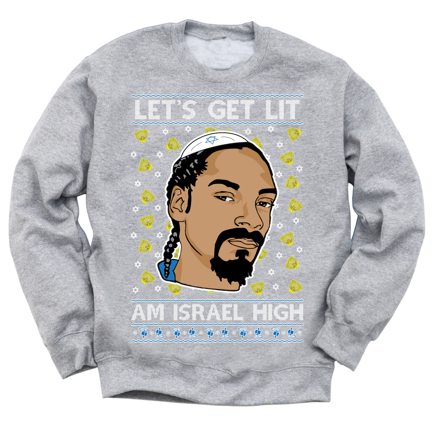 Get Lit Am Israel Hanukkah Sweater