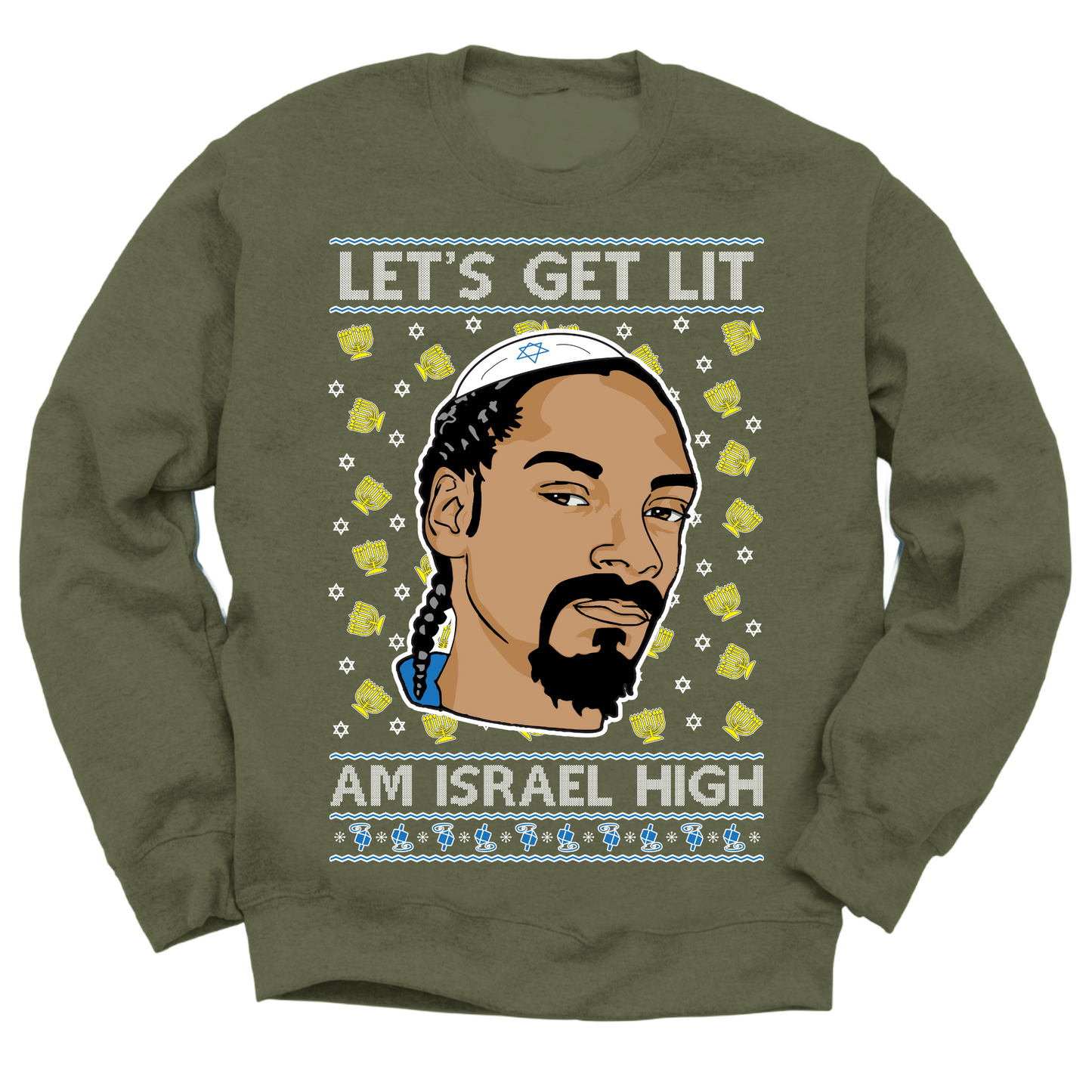 Get Lit Am Israel Hanukkah Sweater