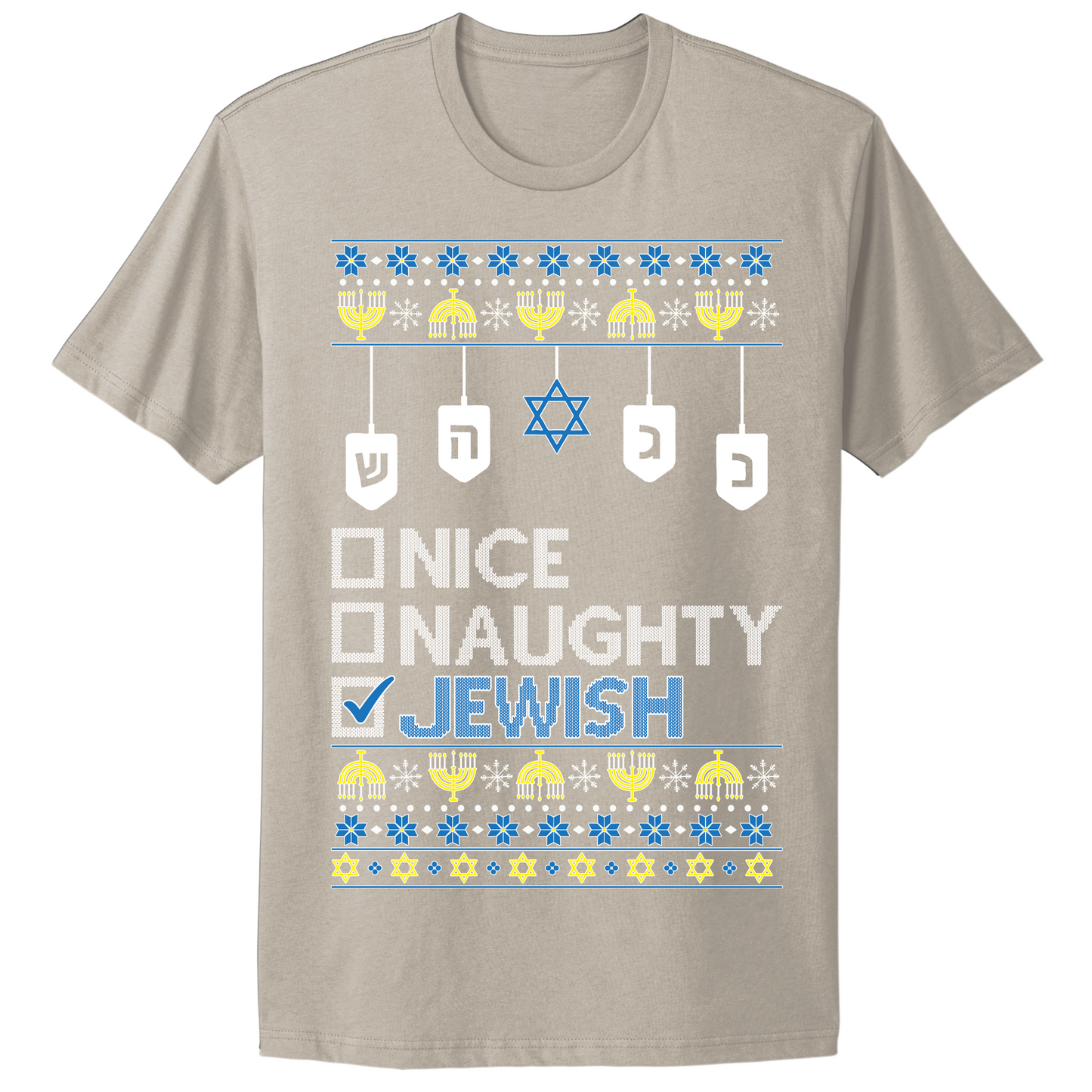 Nice Naughty Jewish Hanukkah T-shirt