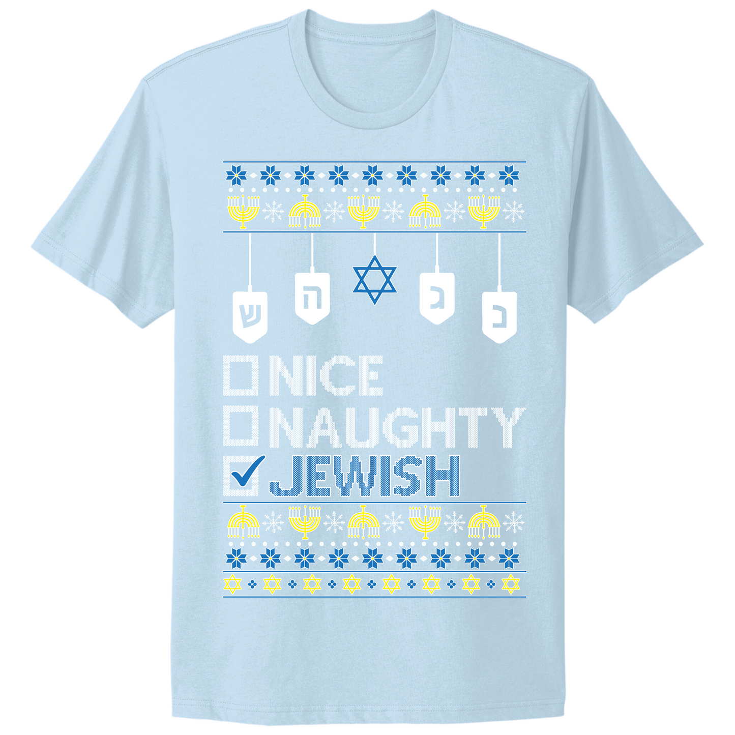 Nice Naughty Jewish Hanukkah T-shirt