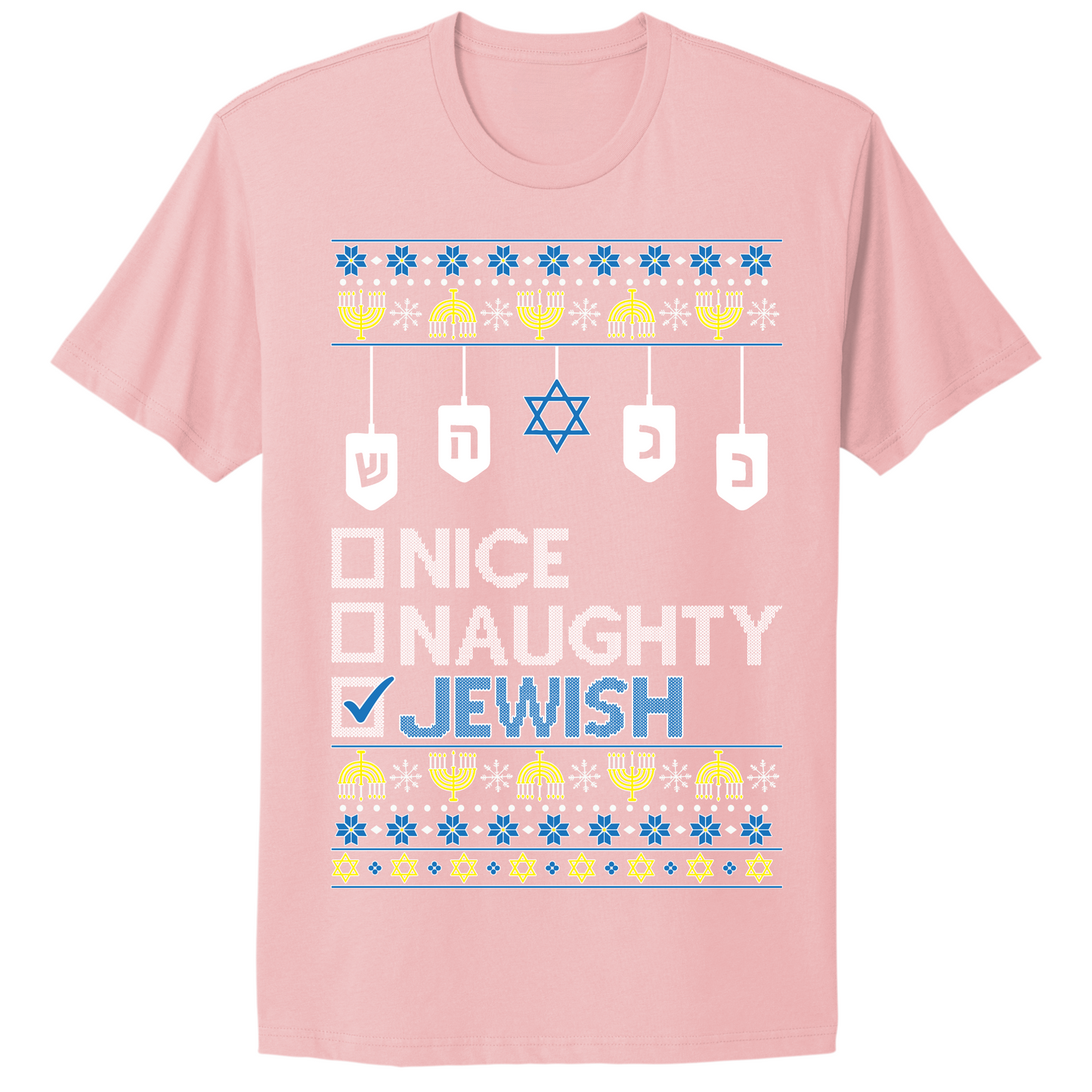 Nice Naughty Jewish Hanukkah T-shirt