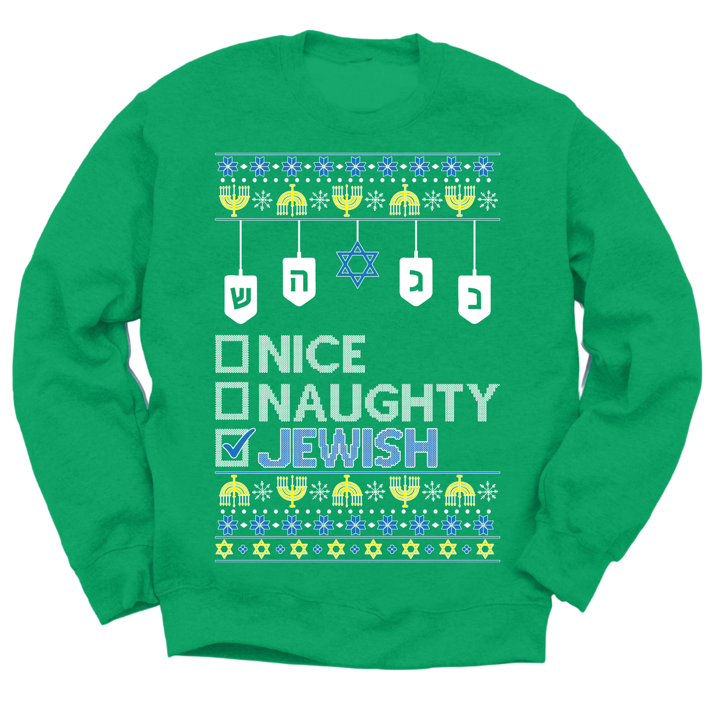 Nice Naughty Jewish Hanukkah Sweater