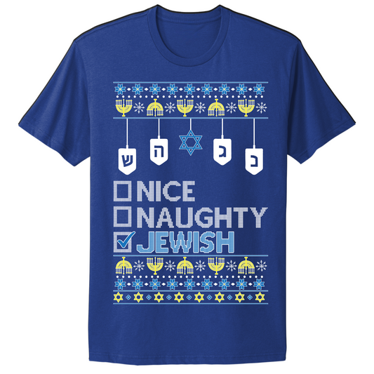 Nice Naughty Jewish Hanukkah T-shirt