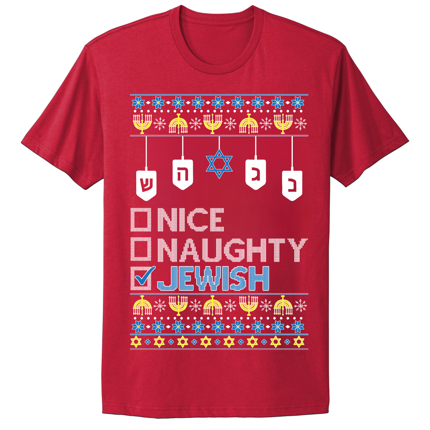 Nice Naughty Jewish Hanukkah T-shirt