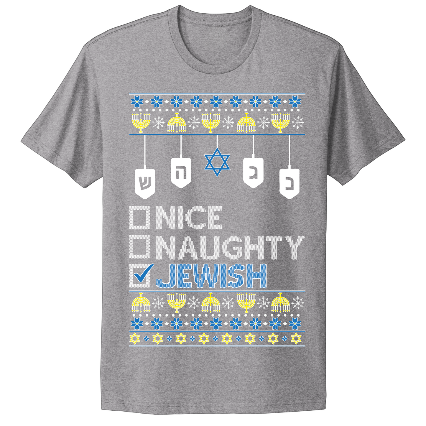 Nice Naughty Jewish Hanukkah T-shirt