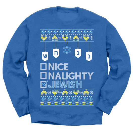 Nice Naughty Jewish Hanukkah Sweater