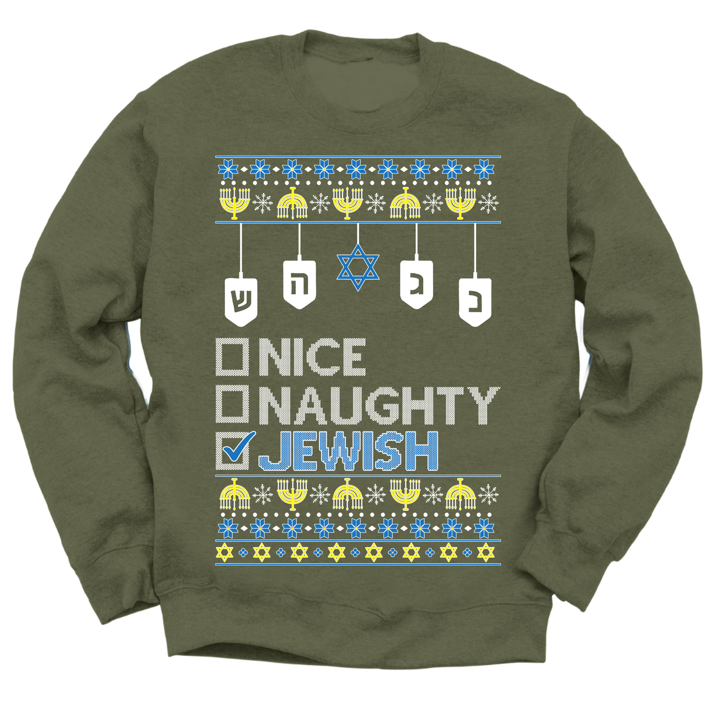 Nice Naughty Jewish Hanukkah Sweater