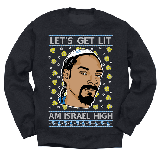 Get Lit Am Israel Hanukkah Sweater