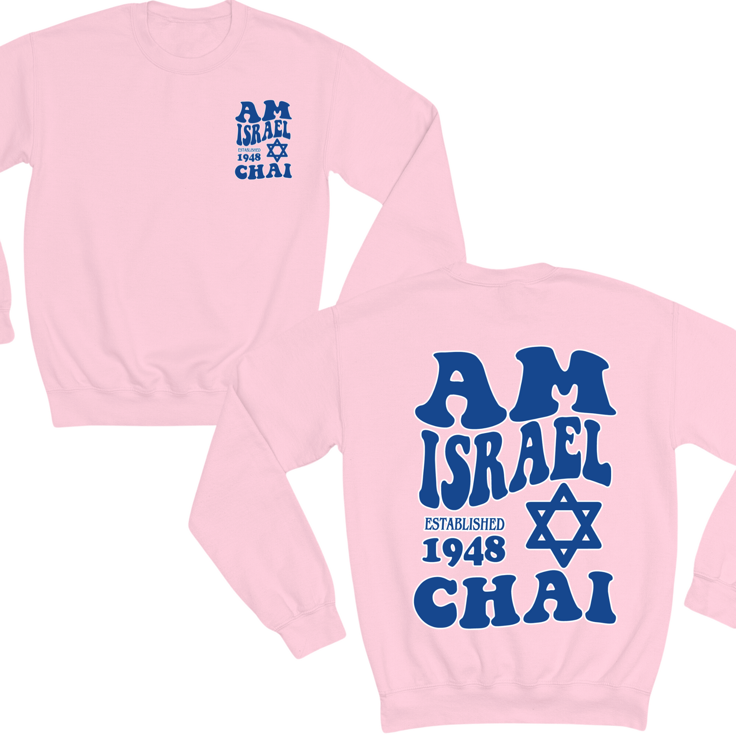 Am Israel Chai Wavvy Crewneck Sweater