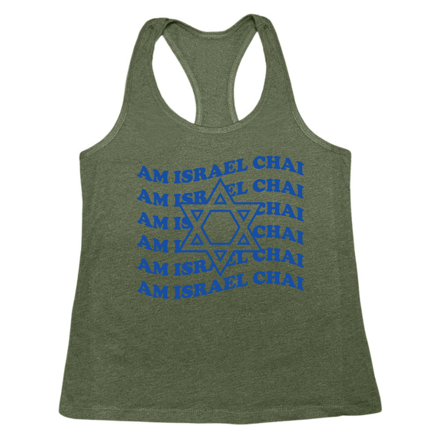 Am Israel Chai Repeat Womens Tank Top