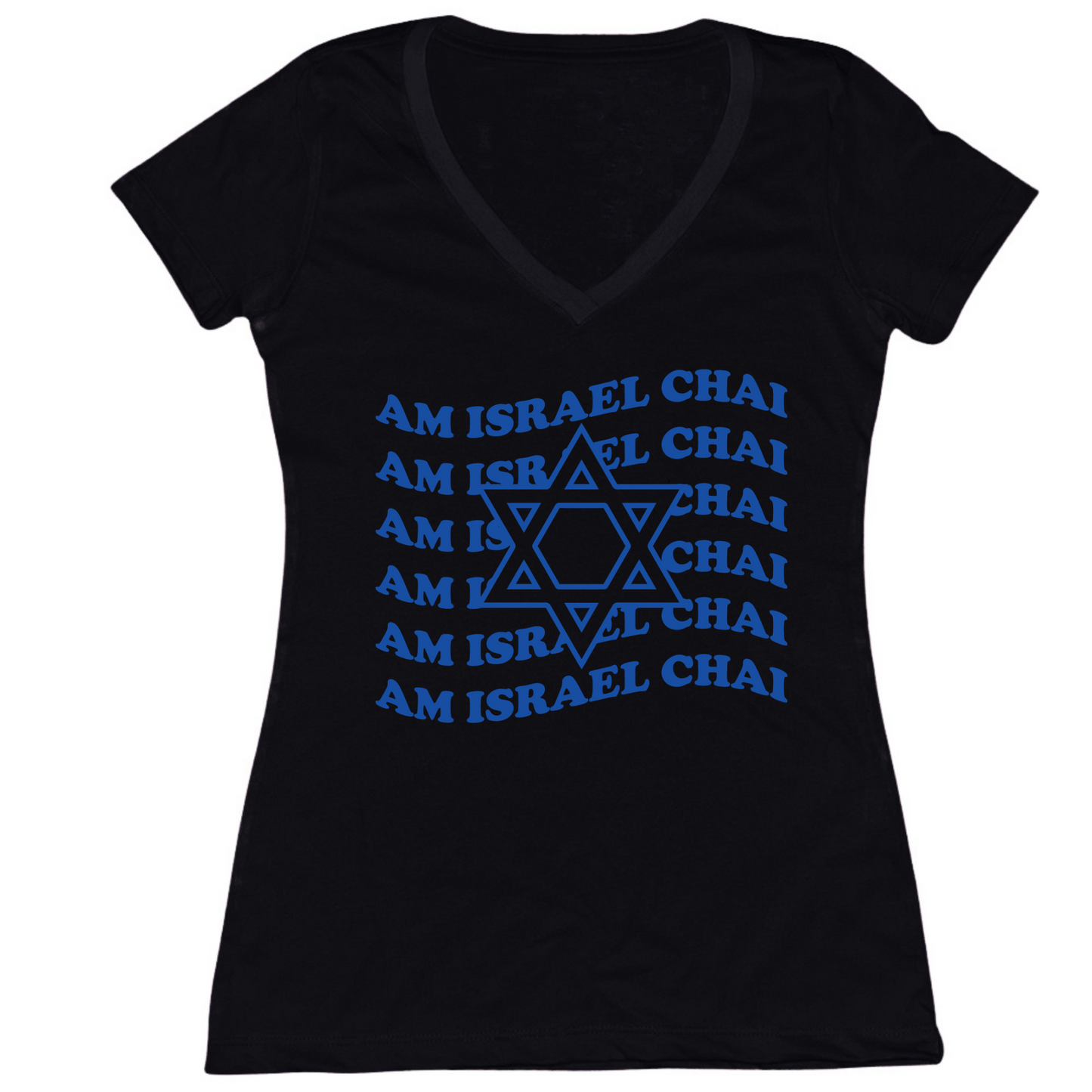 Am Israel Chai Repeat Womens Vneck