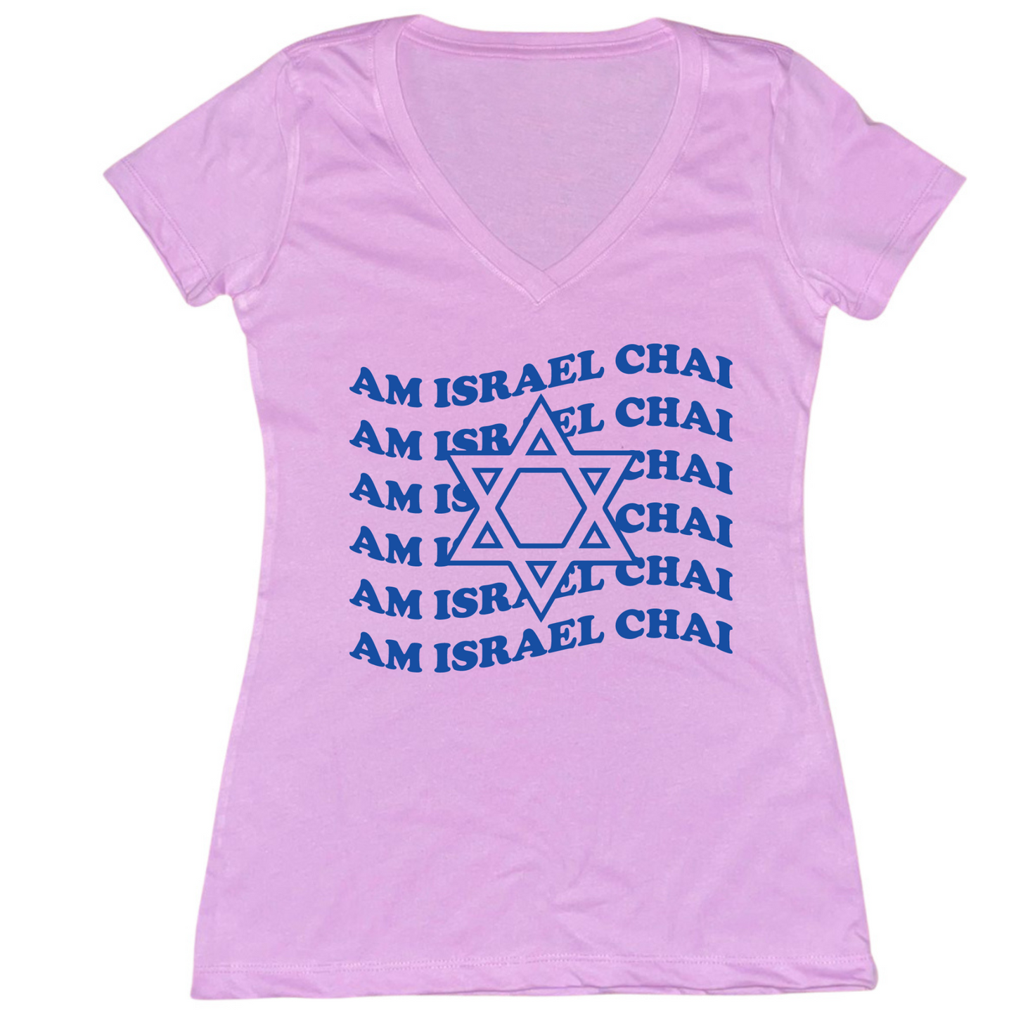 Am Israel Chai Repeat Womens Vneck