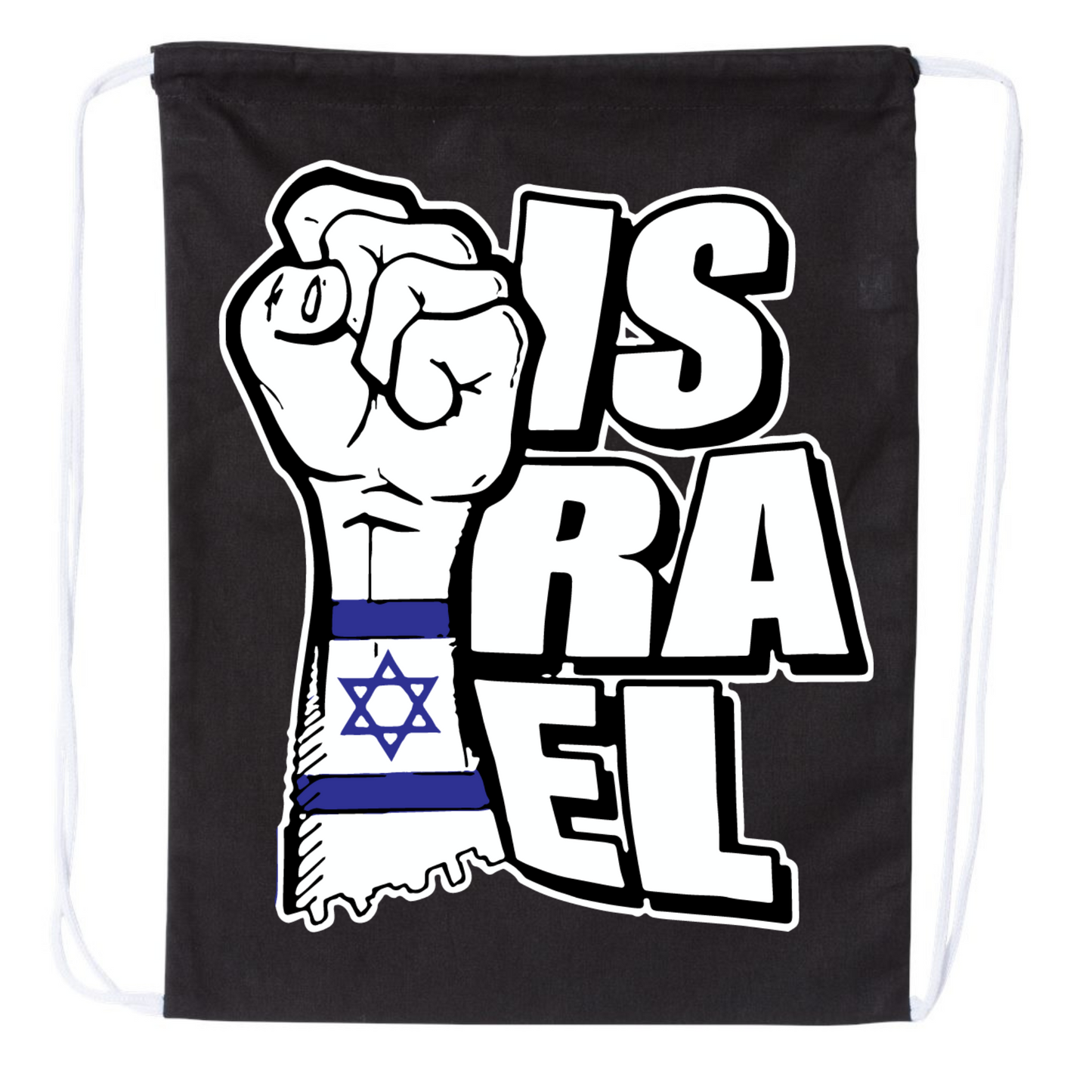 Israeli Flag Wrist Band Drawstring Bag