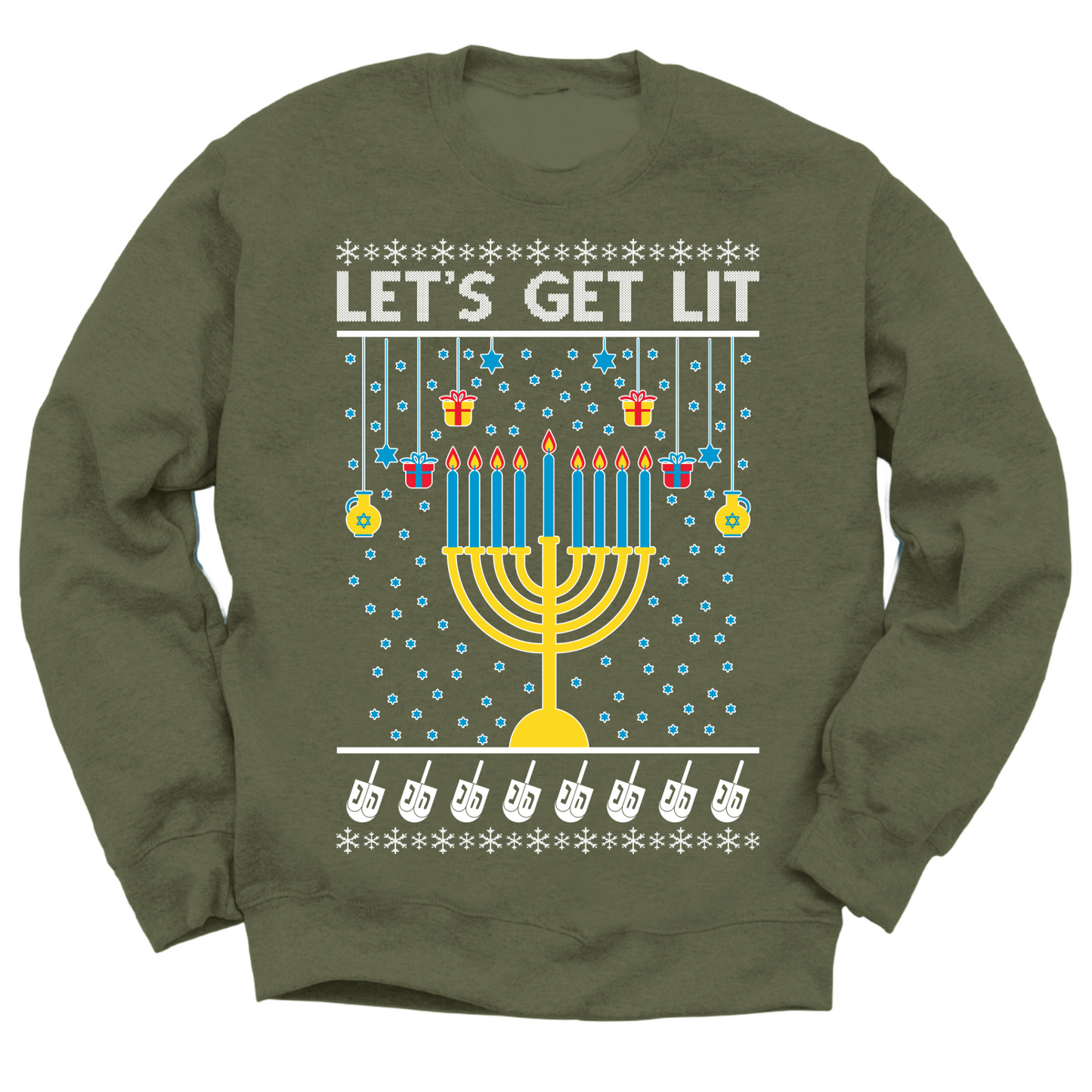 Let's Get Lit Hanukkah Sweater