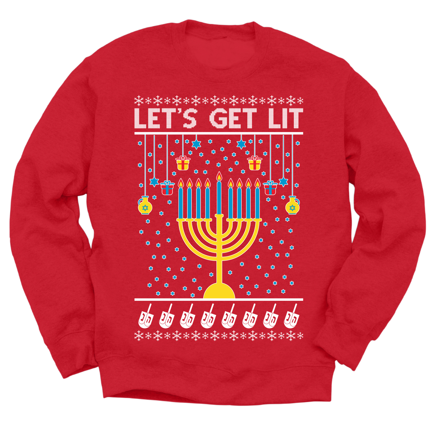 Let's Get Lit Hanukkah Sweater