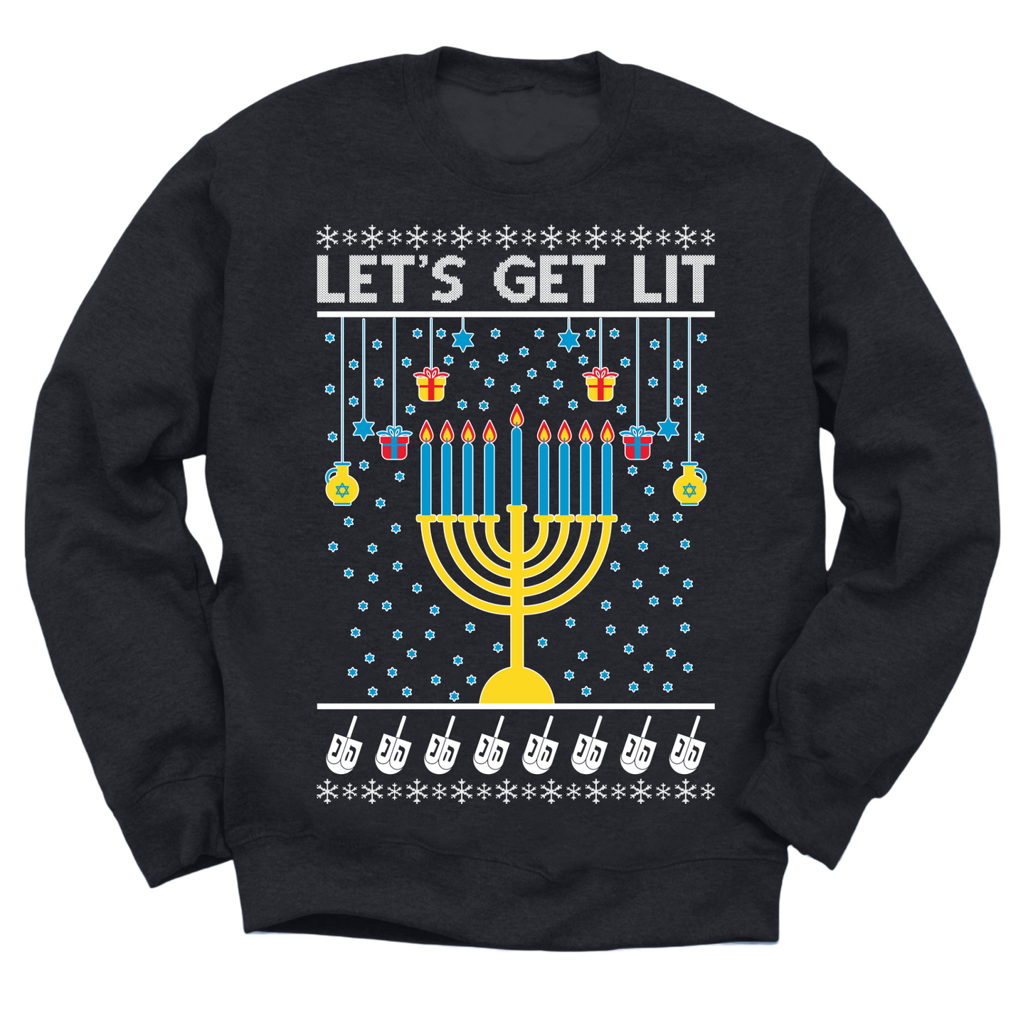 Let's Get Lit Hanukkah Sweater