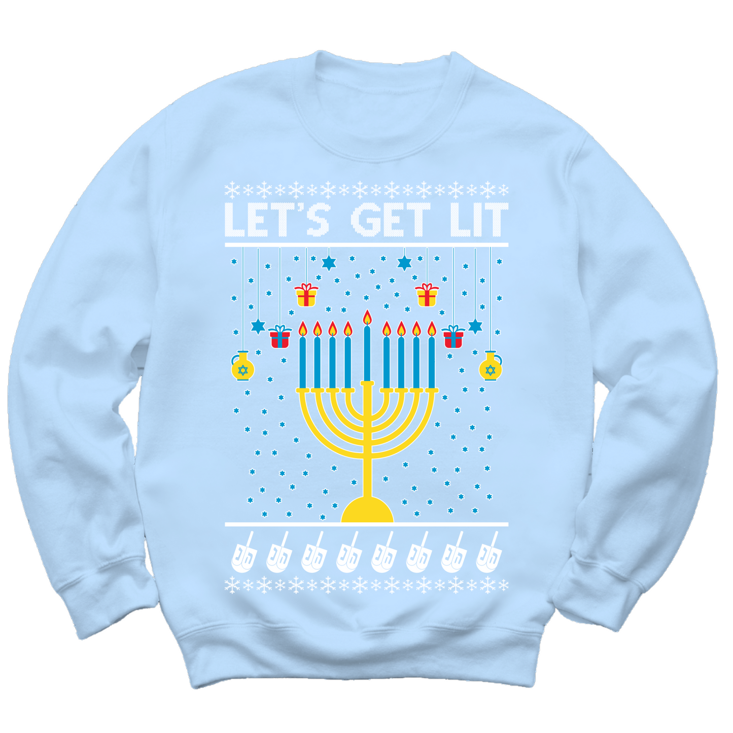 Let's Get Lit Hanukkah Sweater