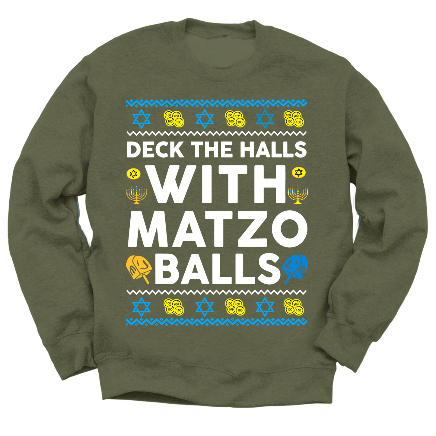 Deck The Halls With Matzo Balls Hanukkah Sweater