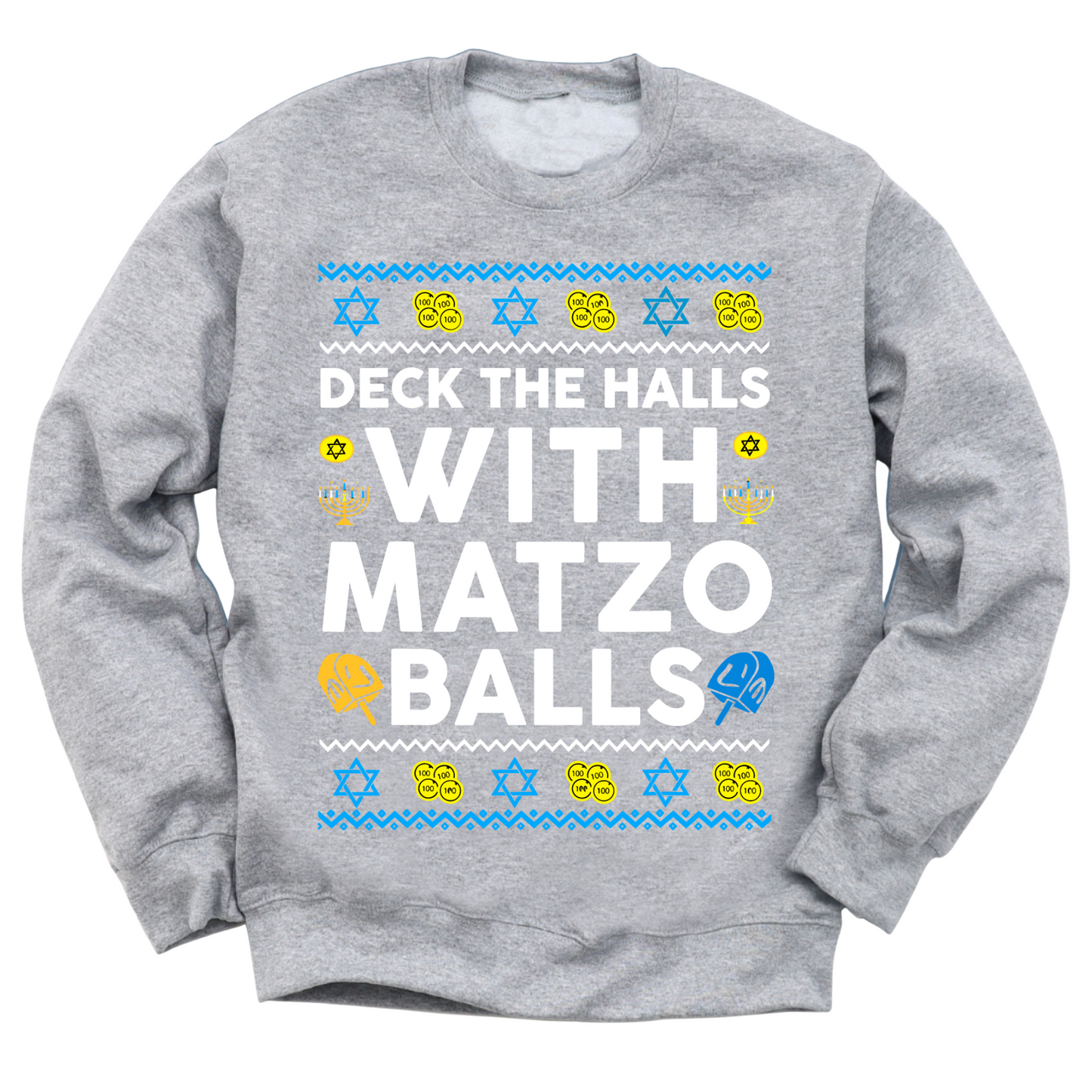 Deck The Halls With Matzo Balls Hanukkah Sweater