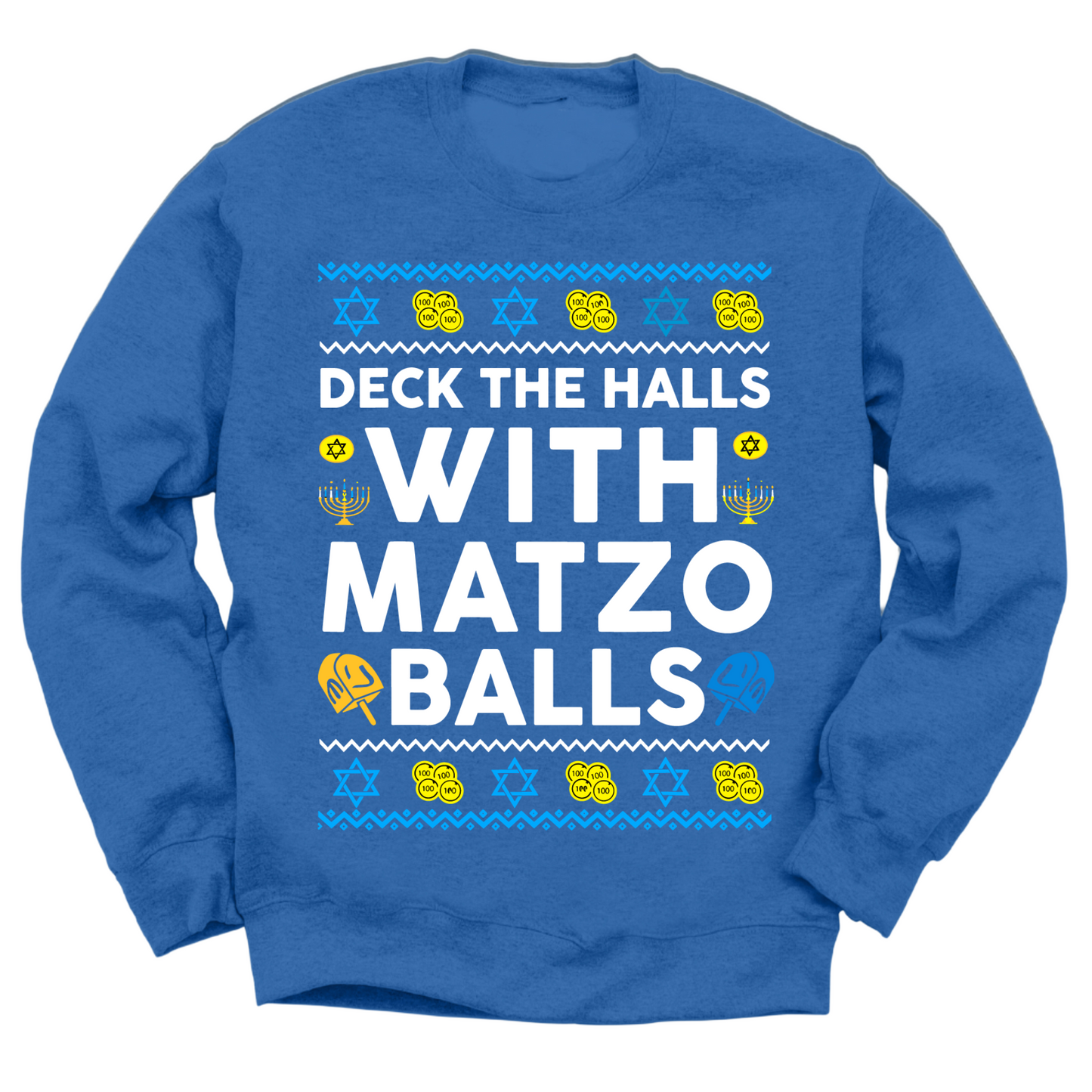 Deck The Halls With Matzo Balls Hanukkah Sweater