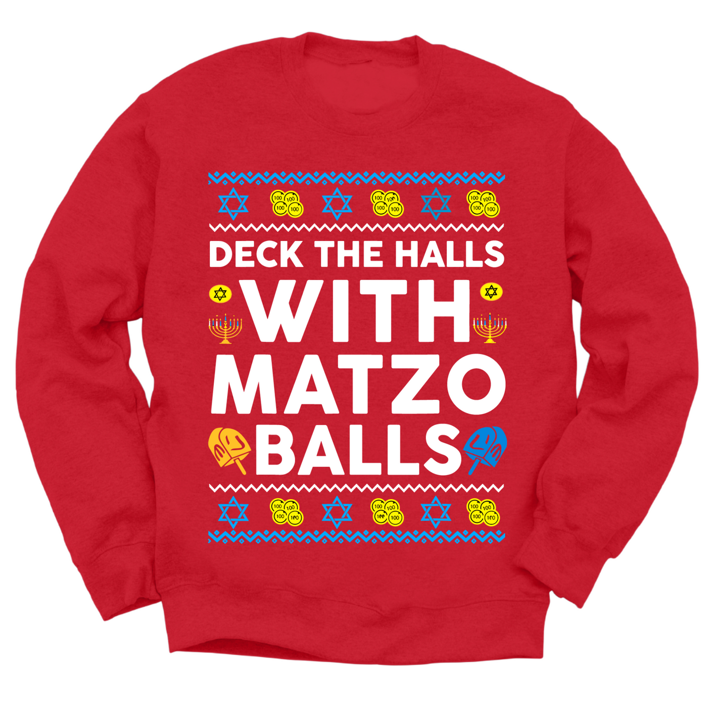 Deck The Halls With Matzo Balls Hanukkah Sweater