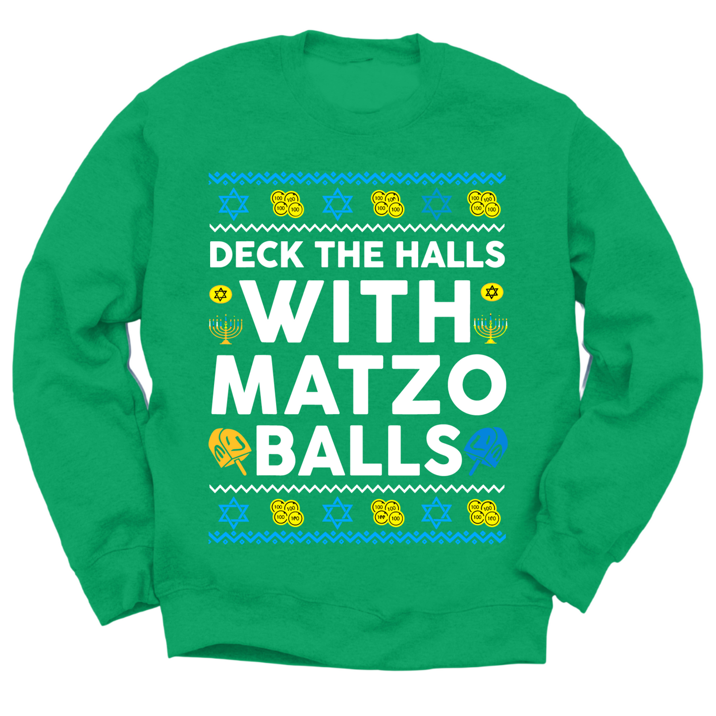 Deck The Halls With Matzo Balls Hanukkah Sweater