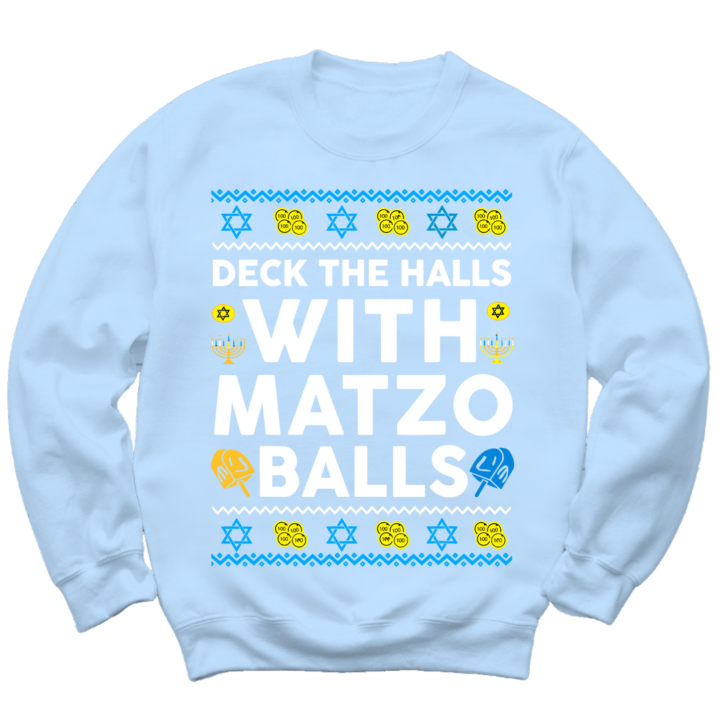 Deck The Halls With Matzo Balls Hanukkah Sweater