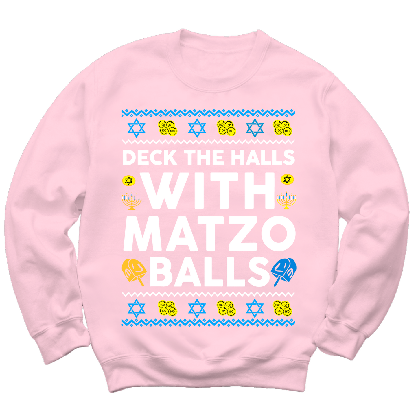 Deck The Halls With Matzo Balls Hanukkah Sweater