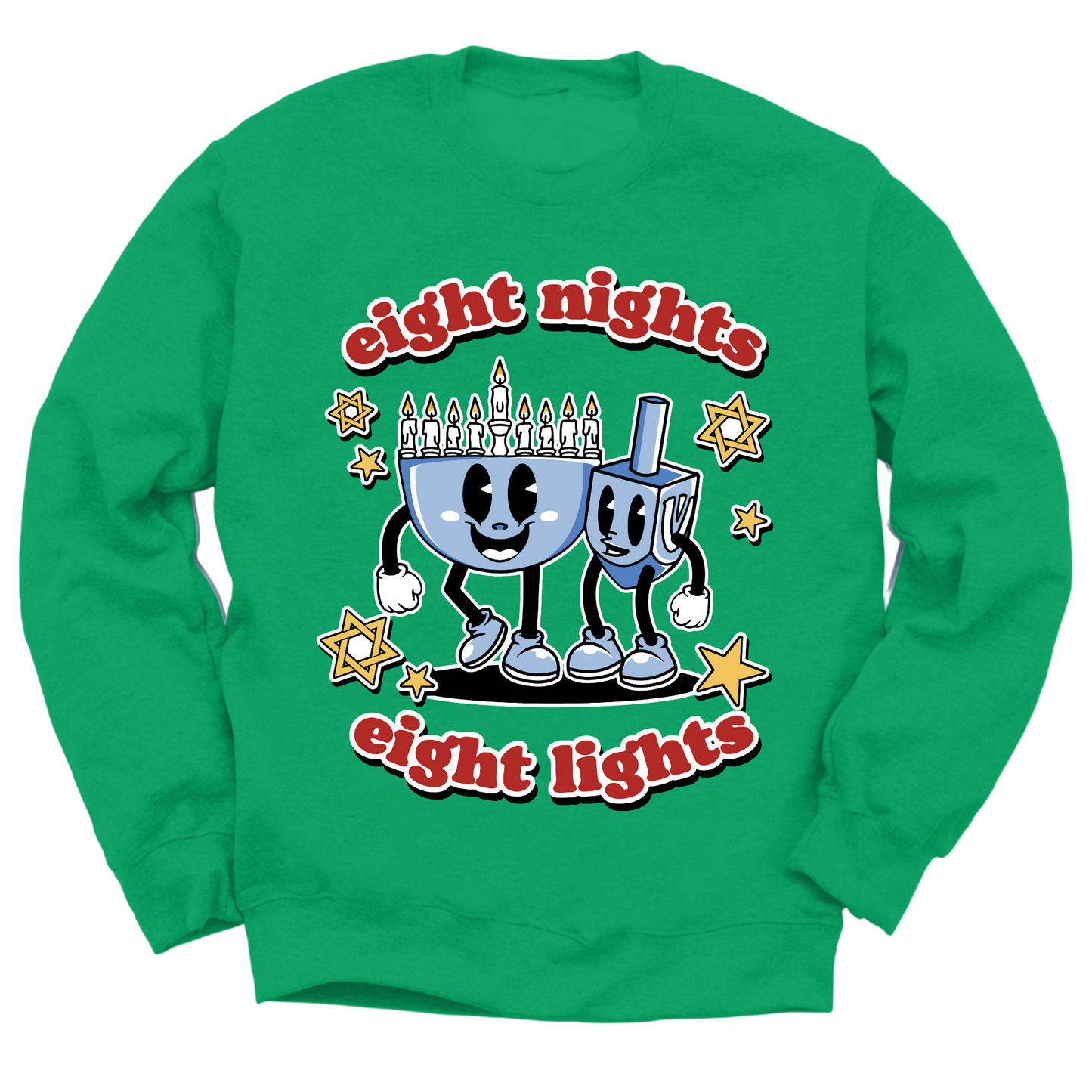 Eight Nights Eight Lights Hanukkah Sweater