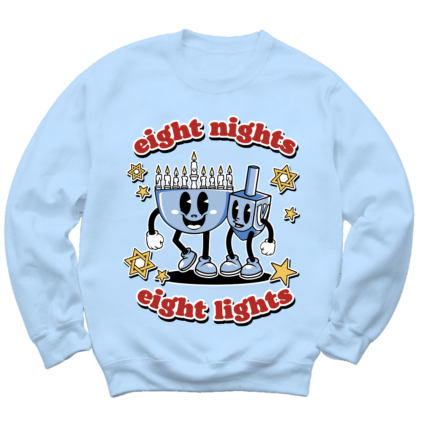 Eight Nights Eight Lights Hanukkah Sweater