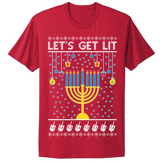 Lets Get Lit Hanukkah T-shirt