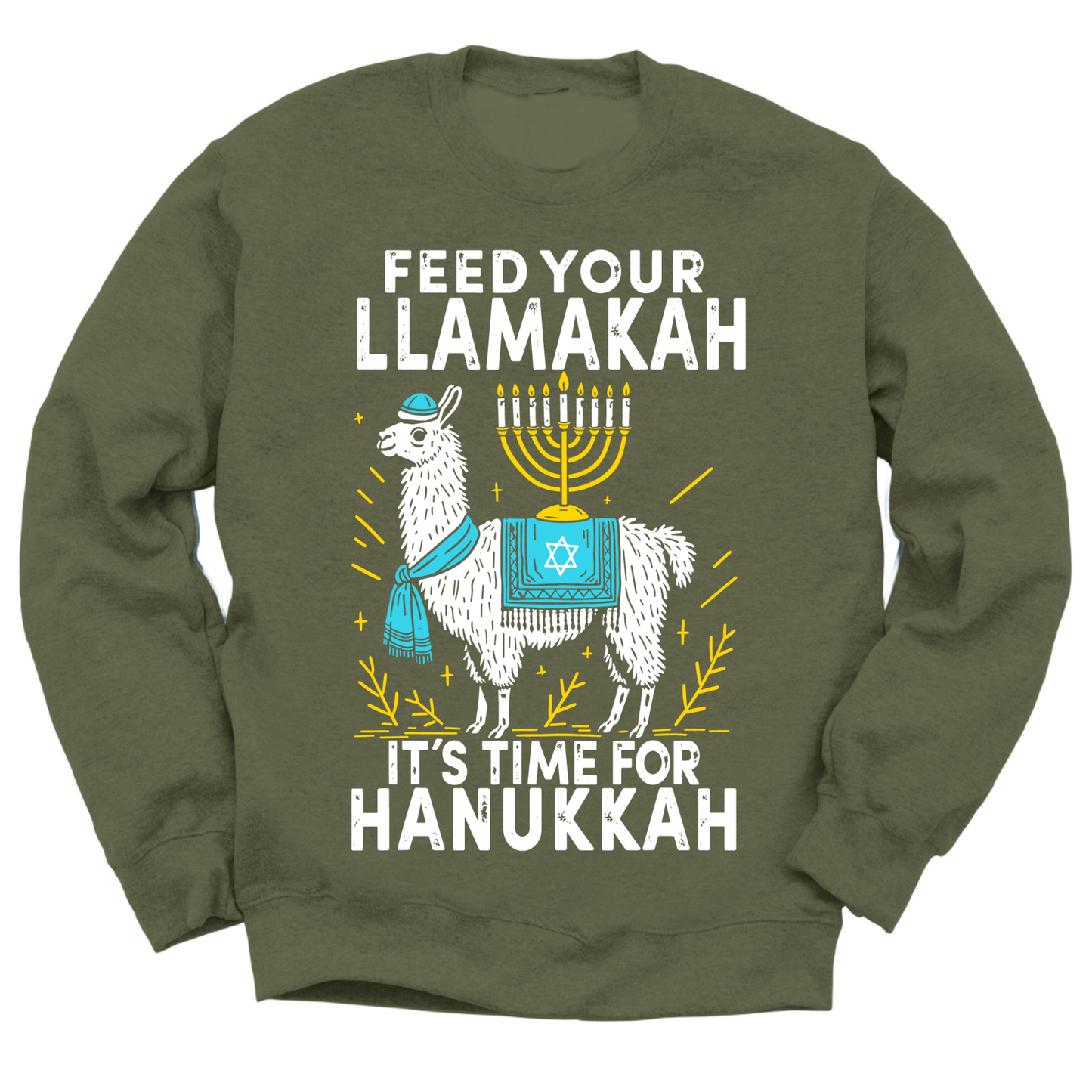 Feed Your Llamakah Hanukkah Sweater