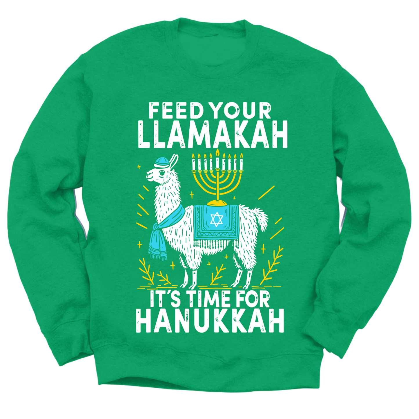 Feed Your Llamakah Hanukkah Sweater