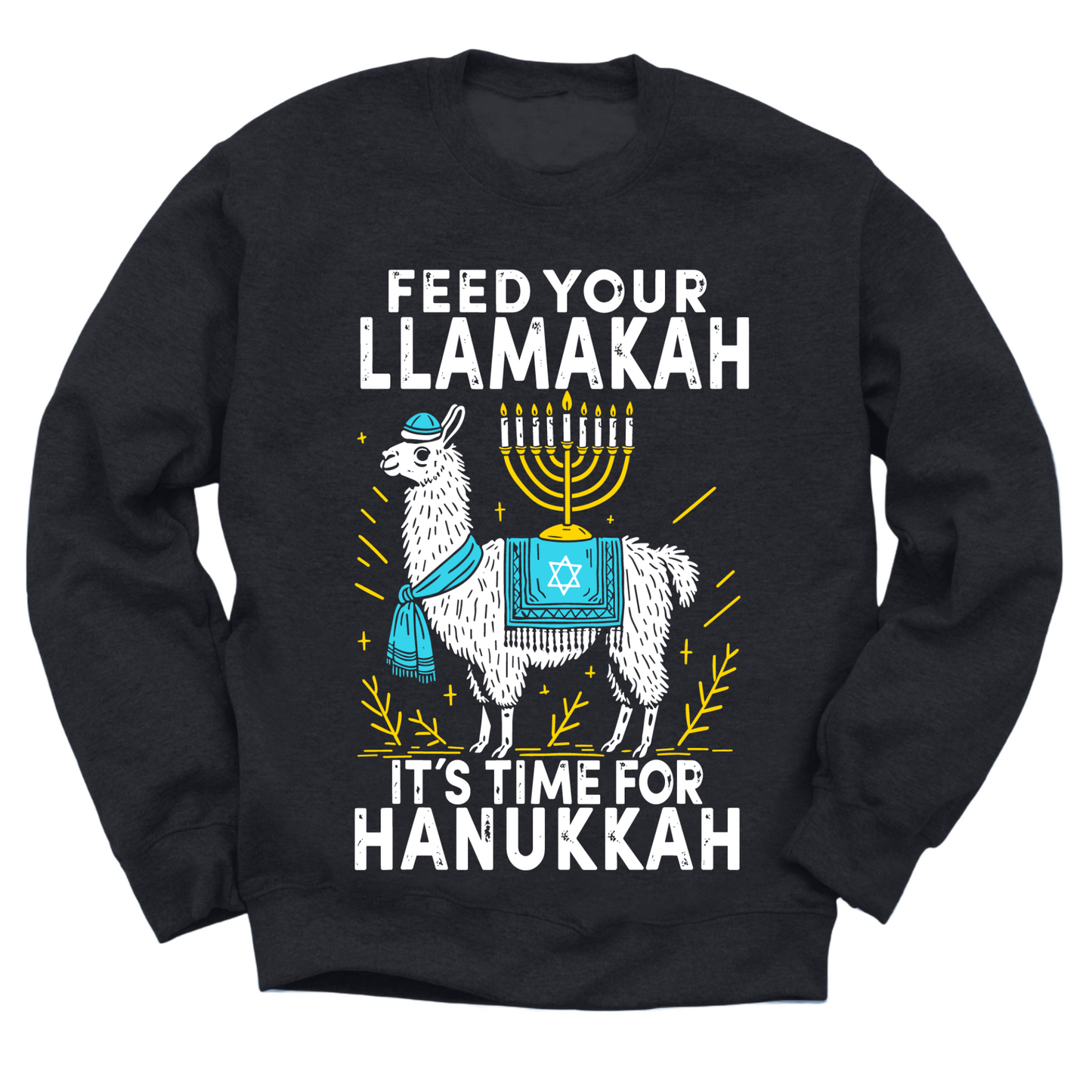 Feed Your Llamakah Hanukkah Sweater