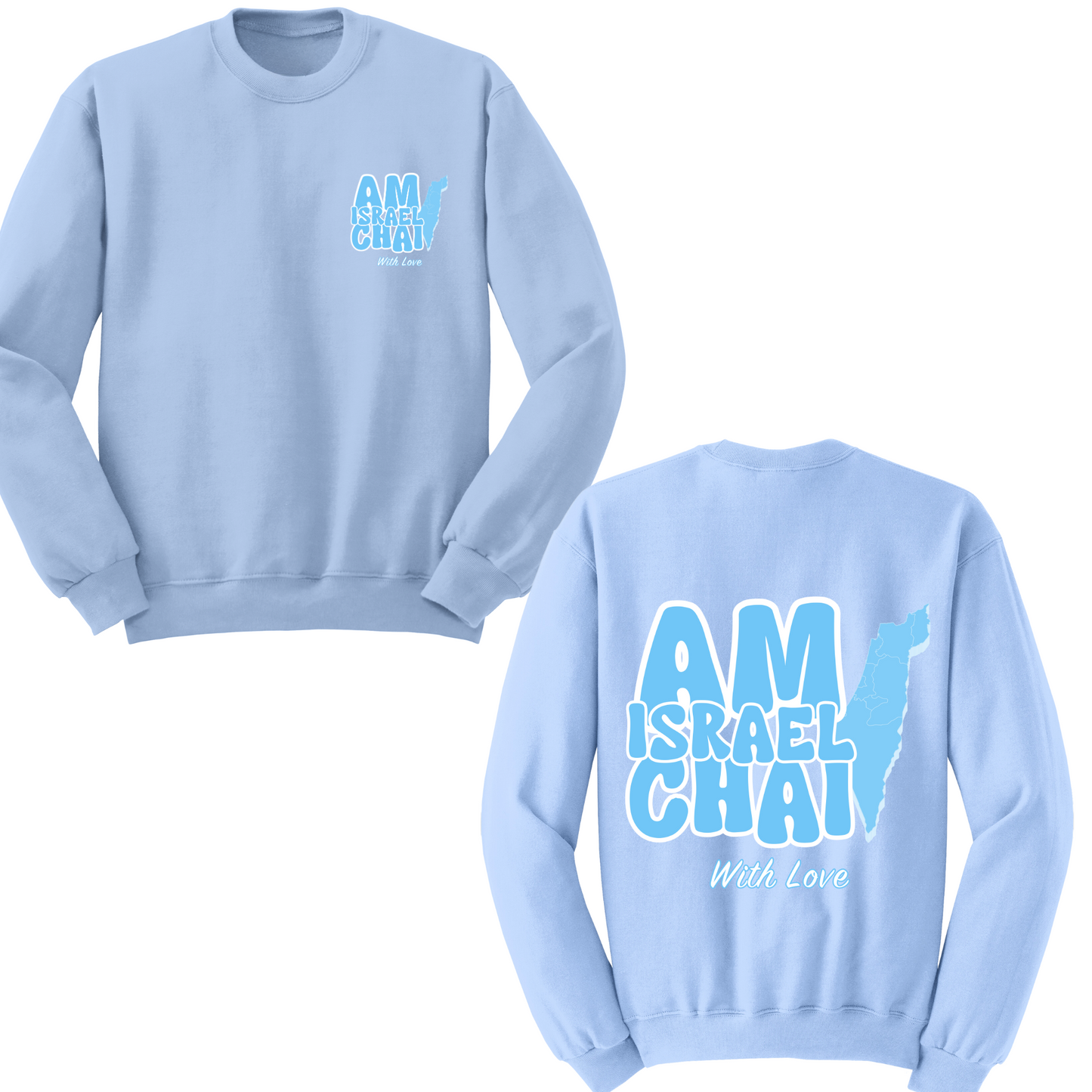 Am Israel With Love Crewneck Sweater