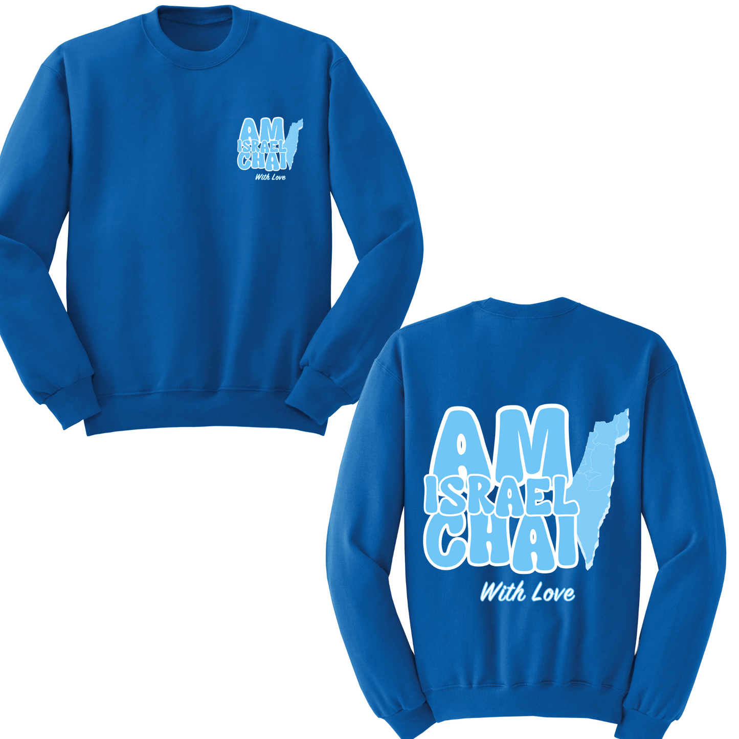 Am Israel With Love Crewneck Sweater