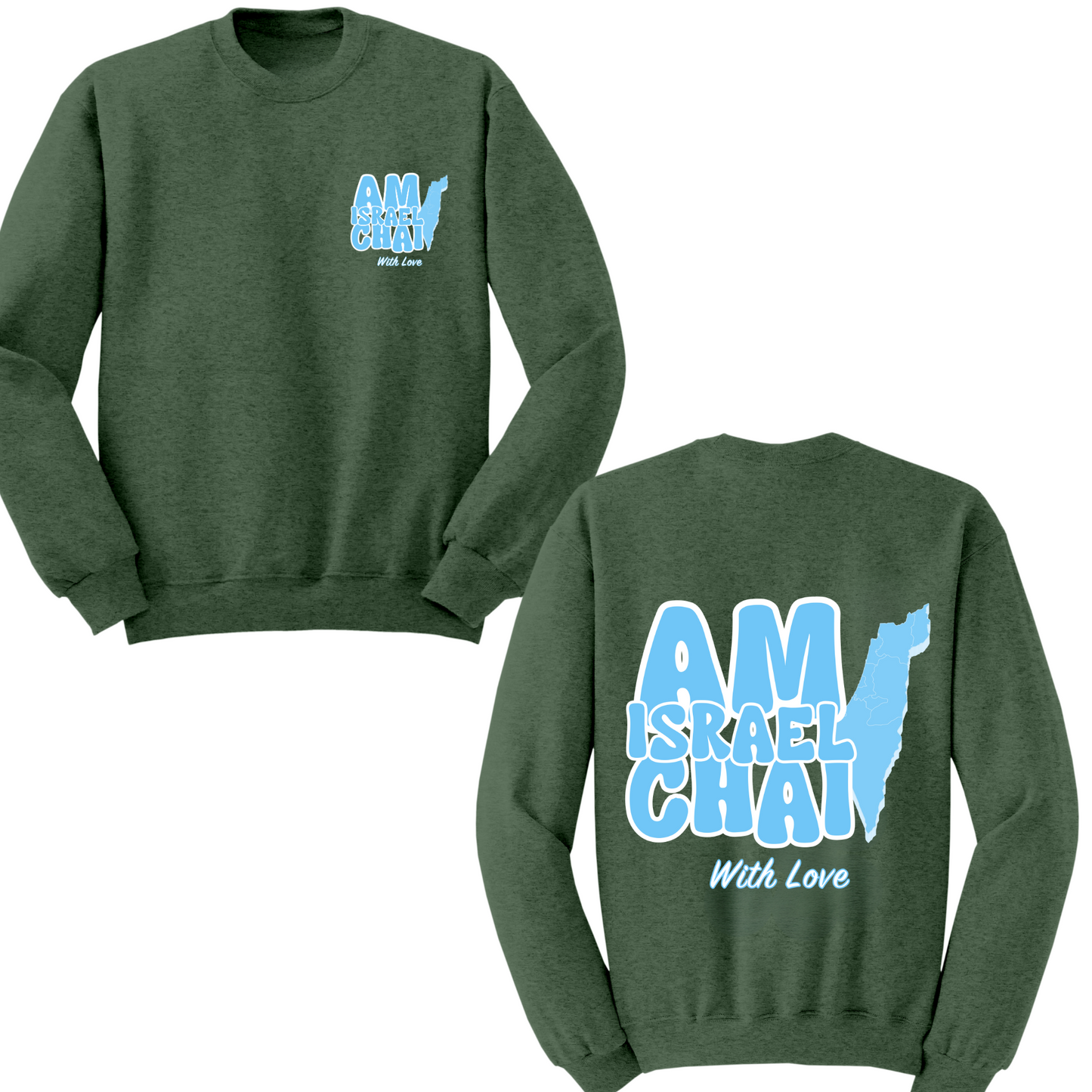 Am Israel With Love Crewneck Sweater